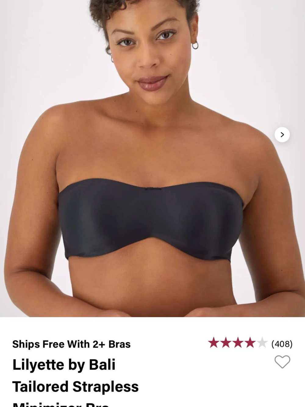 Lilyette Strapless Minimizer Bra in Black